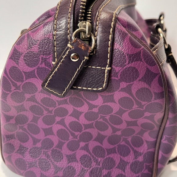 Coach Chealsea Heritage purple leather satchel handbag - Picture 16 of 16